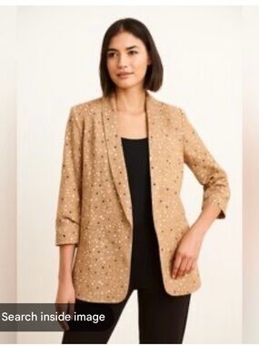 Ricki's Tan Polka Dot Open-Front Blazer